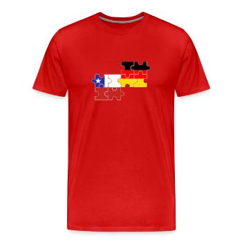 Chile Deutschland Flagge Deutsch Chilene - Männer Premium Bio T-Shirt - Rot - Vorne - Damien (186cm)