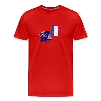 Cayman Islands Frankreich Vintage Flagge - Männer Premium Bio T-Shirt - Rot - Vorne - Damien (186cm)