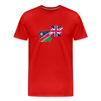Namibie Drapeau britannique Namibien britannique - T-shirt bio Premium Homme - rouge - Devant - Damien (186cm)