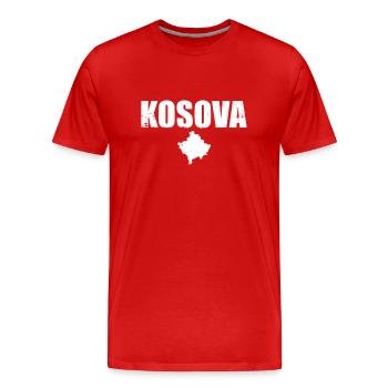 Kosova Vintage Kosovo Kosovarische Karte Kosovare - Männer Premium Bio T-Shirt - Rot - Vorne - Damien (186cm)