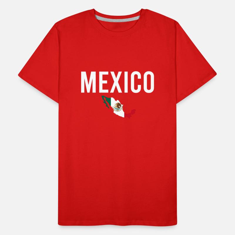 Mexico Map Mexican Flag Mexicans Men's Premium Organic T-Shirt