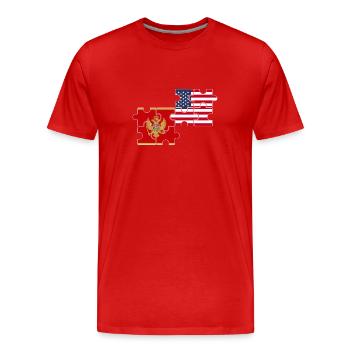 Montenegro USA flag American Montenegrins - Men's Premium Organic T-Shirt - red - Front - Damien (186cm)