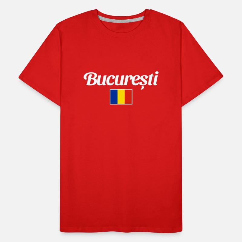 Bucuresti Drapeau Roumain Roumain T-shirt bio Premium Homme