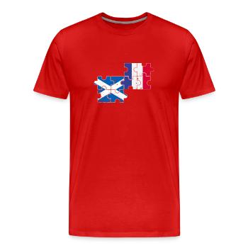 Schottland Frankreich Vintage Flagge Schotte - Männer Premium Bio T-Shirt - Rot - Vorne - Damien (186cm)