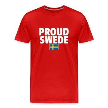 Fier Suédois Suède Drapeau suédois Suède - T-shirt bio Premium Homme - rouge - Devant - Damien (186cm)