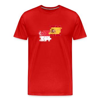 Singapur Spanien Vintage Flagge Singapurer - Männer Premium Bio T-Shirt - Rot - Vorne - Damien (186cm)