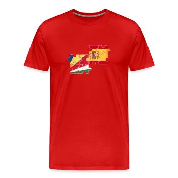 Seychellen Spanien Vintage Flagge Seycheller - Männer Premium Bio T-Shirt - Rot - Vorne - Damien (186cm)