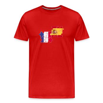France Espagne Vintage drapeau Français - T-shirt bio Premium Homme - rouge - Devant - Damien (186cm)