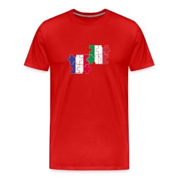 Frankreich Italien Vintage Flagge Franzose - Männer Premium Bio T-Shirt - Rot - Vorne - Damien (186cm)
