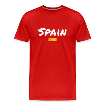 Spain Vintage Spain Spanish Flag Spanish - Men's Premium Organic T-Shirt - red - Front - Damien (186cm)