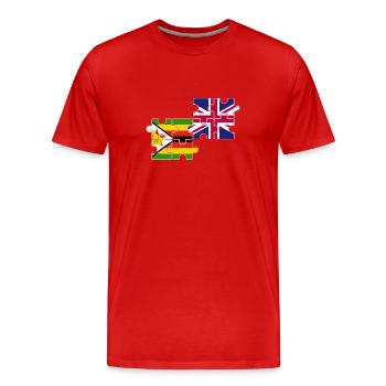 Zimbabwe Royaume-Uni Drapeau britannique Zimbabwéen - T-shirt bio Premium Homme - rouge - Devant - Damien (186cm)