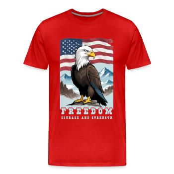 Bald eagle - Men's Premium Organic T-Shirt - red - Front - Damien (186cm)