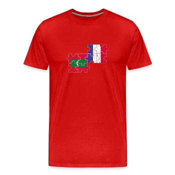 Malediven Frankreich Vintage Flagge Malediver - Männer Premium Bio T-Shirt - Rot - Vorne - Damien (186cm)