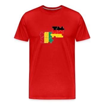 Guinée Allemagne Drapeau Guinée allemande - T-shirt bio Premium Homme - rouge - Devant - Damien (186cm)
