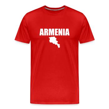 Armenia Map Armenia Armenians - Men's Premium Organic T-Shirt - red - Front - Damien (186cm)