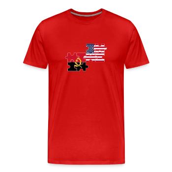Angola USA Drapeau Américain Angola - T-shirt bio Premium Homme - rouge - Devant - Damien (186cm)