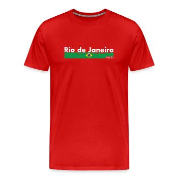 Rio de Janeiro Brazil Vintage Brasilien - Männer Premium Bio T-Shirt - Rot - Vorne - Damien (186cm)