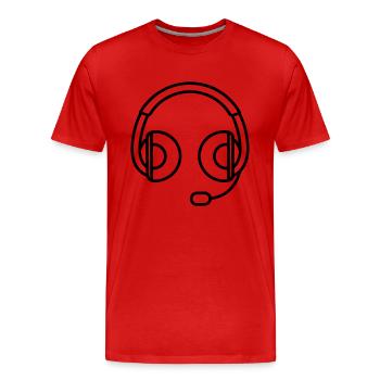 Gaming headset - Men's Premium Organic T-Shirt - red - Front - Damien (186cm)