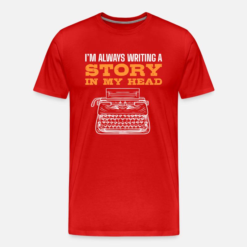 Autor - Männer Premium Bio T-Shirt - Rot