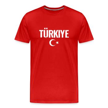 Turquie Vintage Turquie Turc Turc - T-shirt bio Premium Homme - rouge - Devant - Damien (186cm)