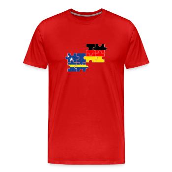 Curaçao Germany Flag - Men's Premium Organic T-Shirt - red - Front - Damien (186cm)