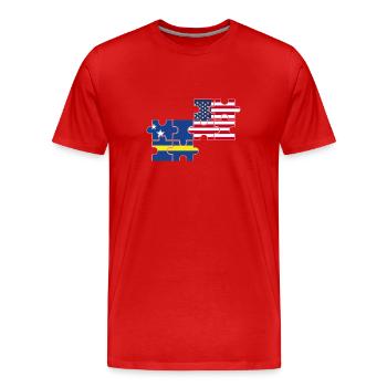 Curaçao USA Flag - Men's Premium Organic T-Shirt - red - Front - Damien (186cm)