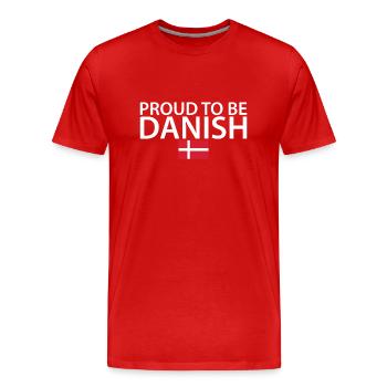Fier d’être danois Danemark Drapeau danois Danois - T-shirt bio Premium Homme - rouge - Devant - Damien (186cm)