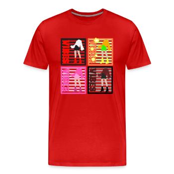 Feminine energy - Men's Premium Organic T-Shirt - red - Front - Damien (186cm)
