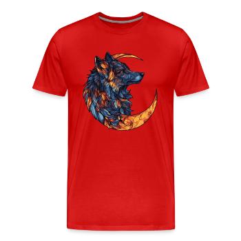Lune du loup - T-shirt bio Premium Homme - rouge - Devant - Damien (186cm)