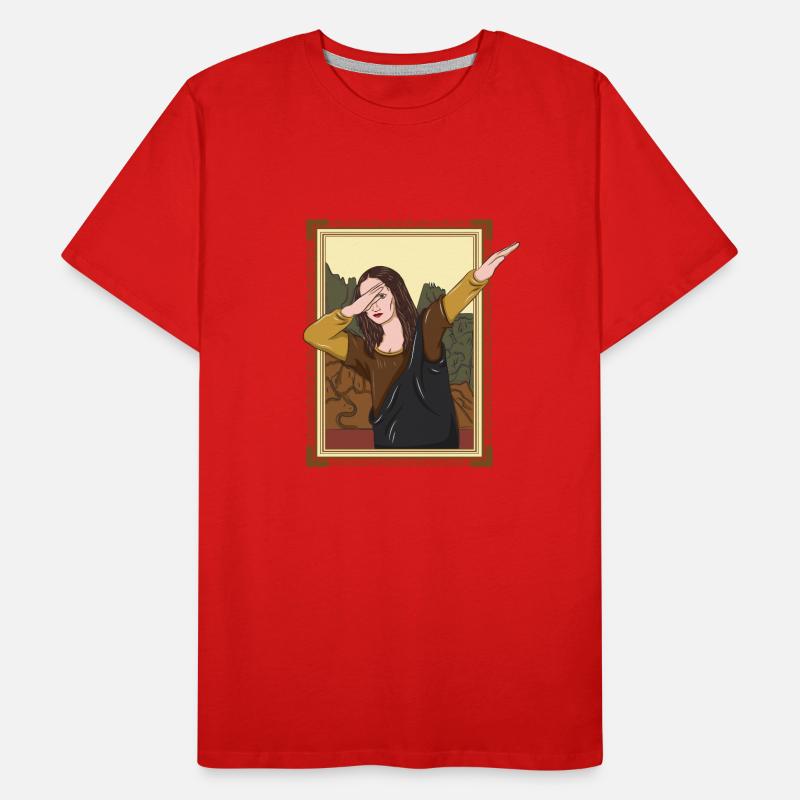 Dabbing Mona Lisa Dab Dance Kunst Lehrer Gemälde Männer Premium Bio T-Shirt