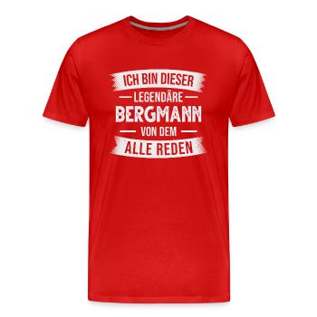 Bergmann Bergbau Bergarbeiter Kumpel - Männer Premium Bio T-Shirt - Rot - Vorne - Damien (186cm)