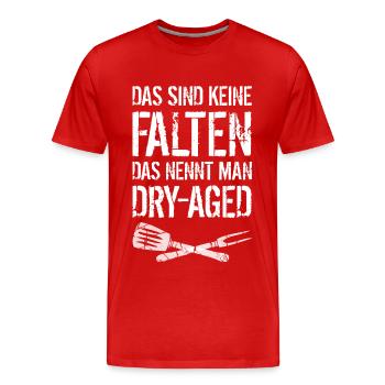 Nicht alt sondern dry-aged - Männer Premium Bio T-Shirt - Rot - Vorne - Damien (186cm)