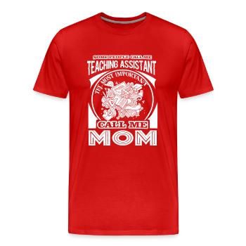 Teacher Assistant Teacher Assistant Mom - Men's Premium Organic T-Shirt - red - Front - Damien (186cm)