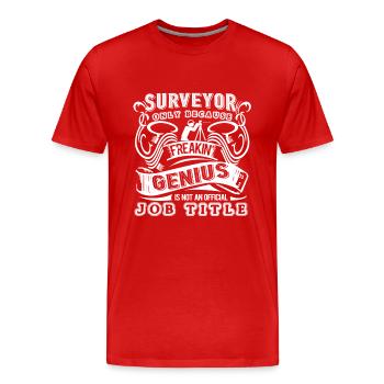Surveyor Is Not An Official Job Title - Men's Premium Organic T-Shirt - red - Front - Damien (186cm)