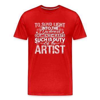 Artist Proud To Be An Artist - Men's Premium Organic T-Shirt - red - Front - Damien (186cm)