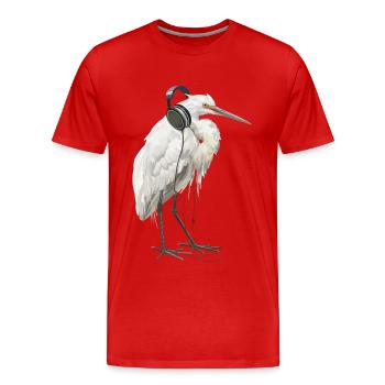 Reiher Vogel - Männer Premium Bio T-Shirt - Rot - Vorne - Damien (186cm)