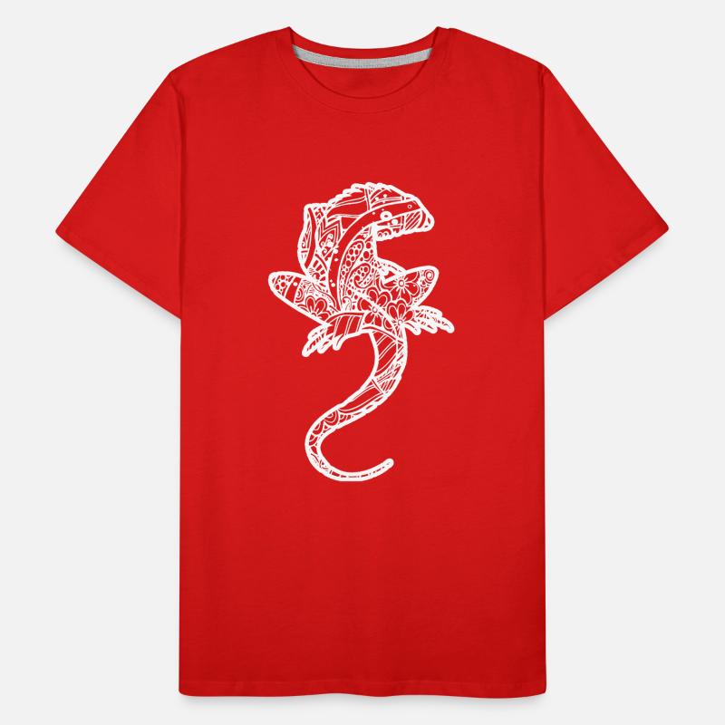 Lizard Floral Pattern Men's Premium Organic T-Shirt