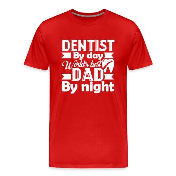 Dentist Dentist Dad - Men's Premium Organic T-Shirt - red - Front - Damien (186cm)