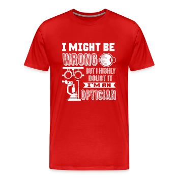 Optician I am An Optician - Men's Premium Organic T-Shirt - red - Front - Damien (186cm)