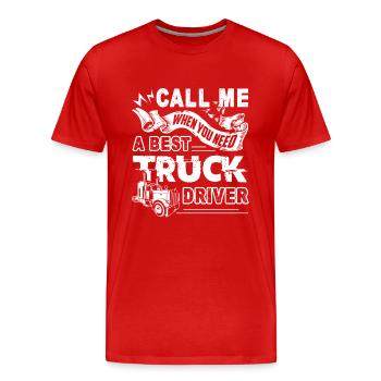 Truck Driver Best Truck Driver - Men's Premium Organic T-Shirt - red - Front - Damien (186cm)
