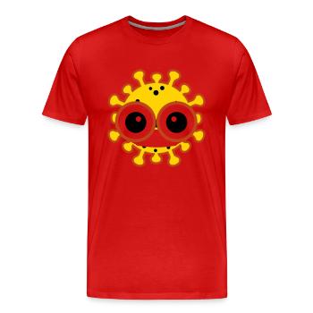 Corona & COVID-19 Conception - T-shirt bio Premium Homme - rouge - Devant - Damien (186cm)