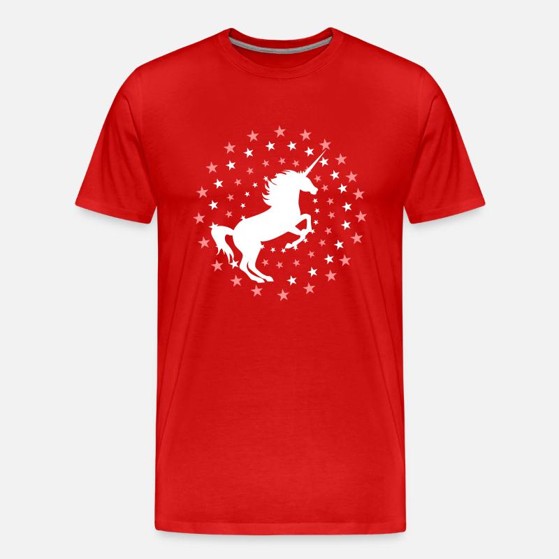 Einhorn - Männer Premium Bio T-Shirt - Rot