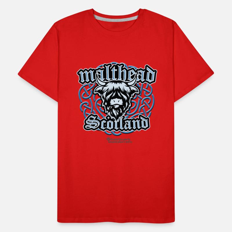 Malt Whiskey Malthead Celtic Braid Pattern Men's Premium Organic T-Shirt