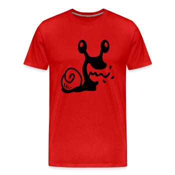 Crazy Snail - line - Männer Premium Bio T-Shirt - Rot - Vorne - Damien (186cm)