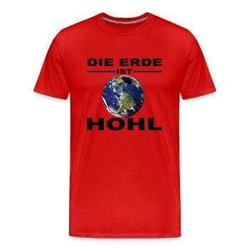 Die Erde ist hohl / Hohlerde / Innensonne - Männer Premium Bio T-Shirt - Rot - Vorne - Damien (186cm)