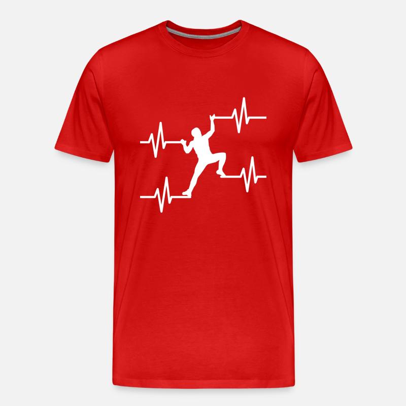 Klettern - Boulder - Bergsteiger - Männer Premium Bio T-Shirt - Rot