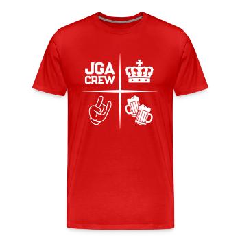 Bachelor Party Jga Crew Saying - Men's Premium Organic T-Shirt - red - Front - Damien (186cm)