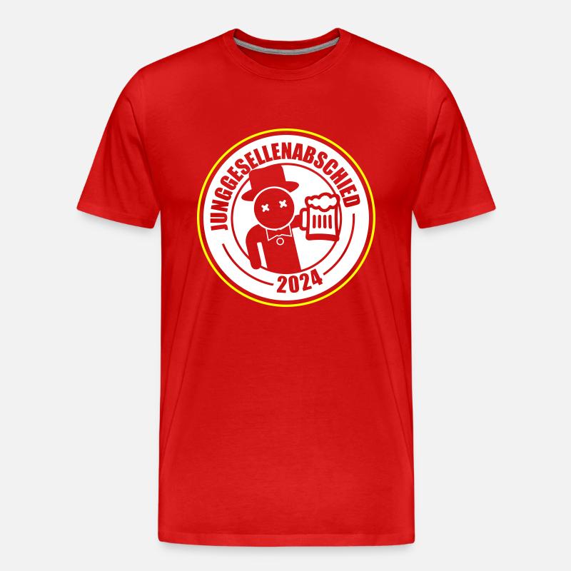 Junggesellenabschied 2024 Bier - Männer Premium Bio T-Shirt - Rot