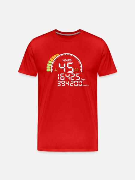 years 45 years anniversary meter - Men's Premium Organic T-Shirt - red
