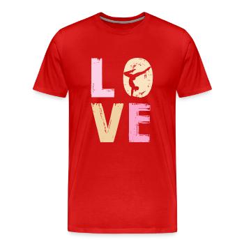 Danse Amour Silhouette Motif Sportif - T-shirt bio Premium Homme - rouge - Devant - Damien (186cm)